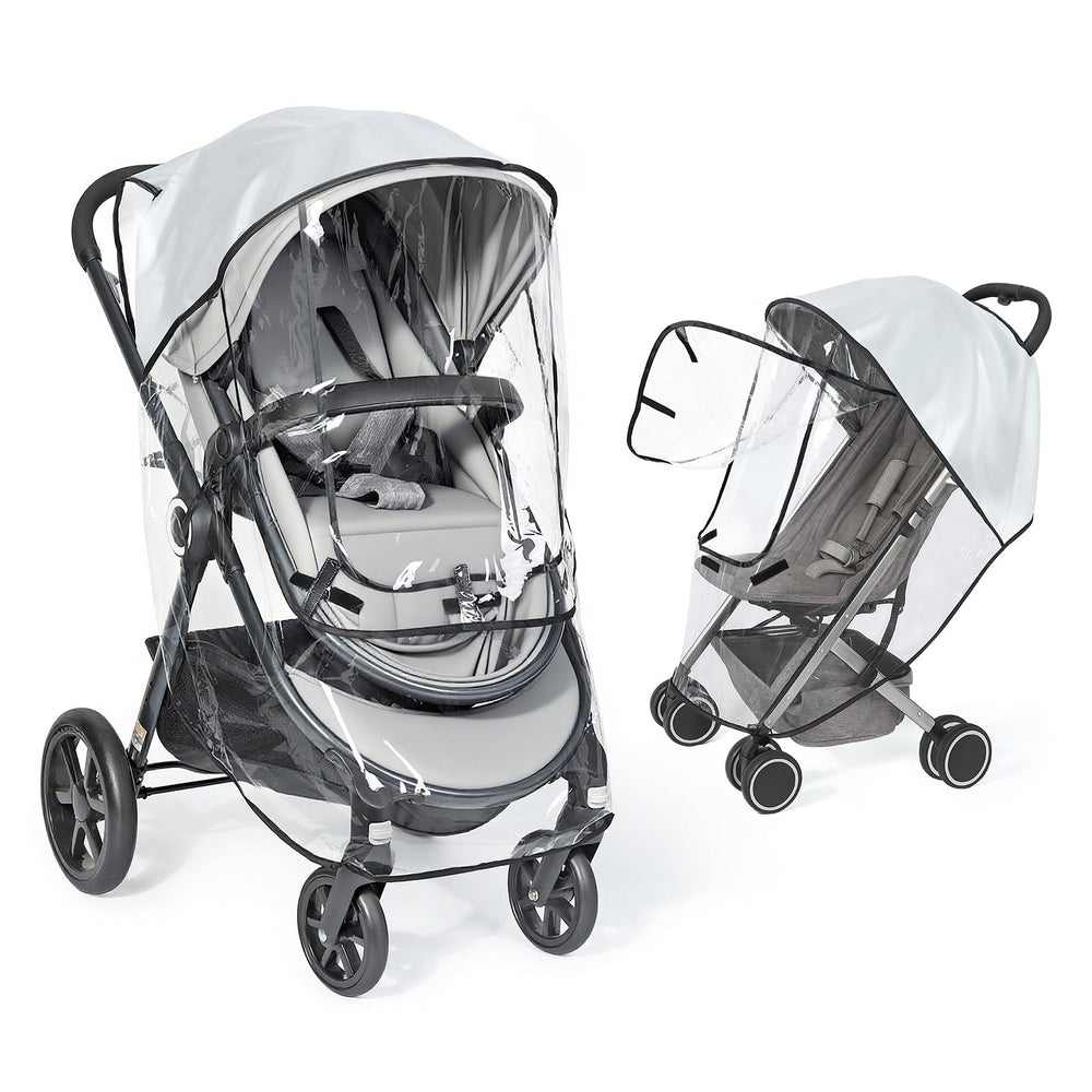IvyWind rain cover with lid open enables quick baby access.