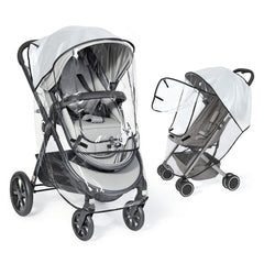 IvyWind rain cover with lid open enables quick baby access.