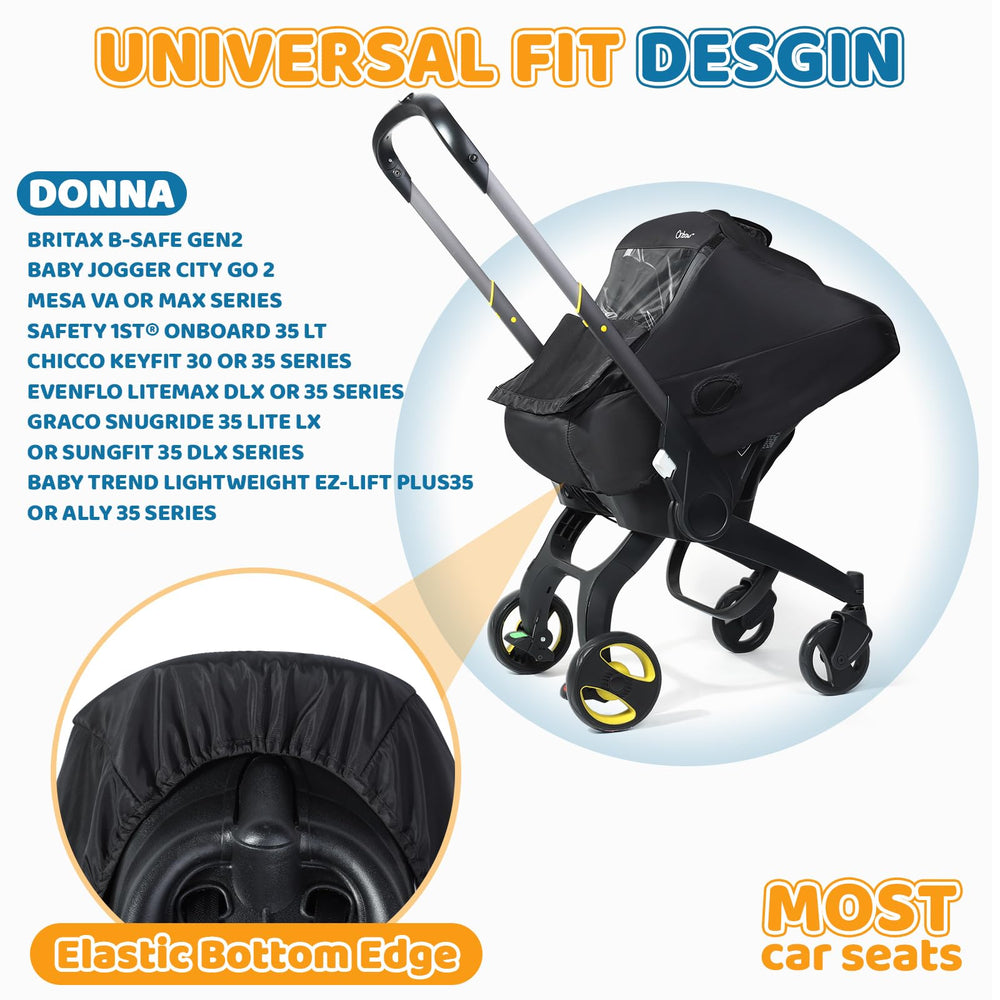 IvyWind carry-handle window design aids lifting the car seat safely.