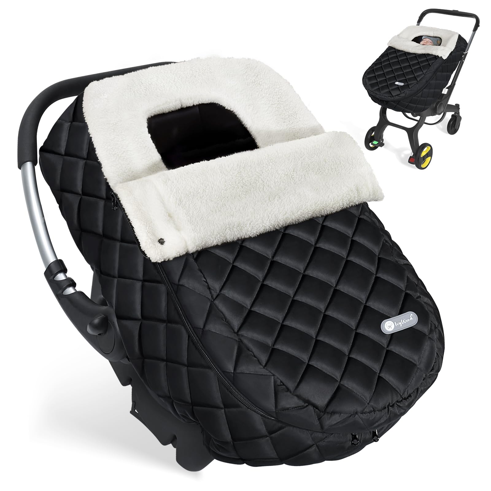 IvyWind winter car seat cover: baby-wrapped with warmth and wind protection