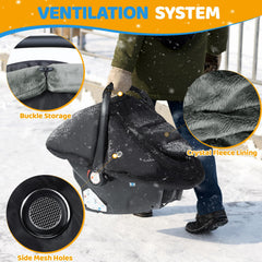 IvyWind winter car seat cover bottom elastic straps secure fit during drives.