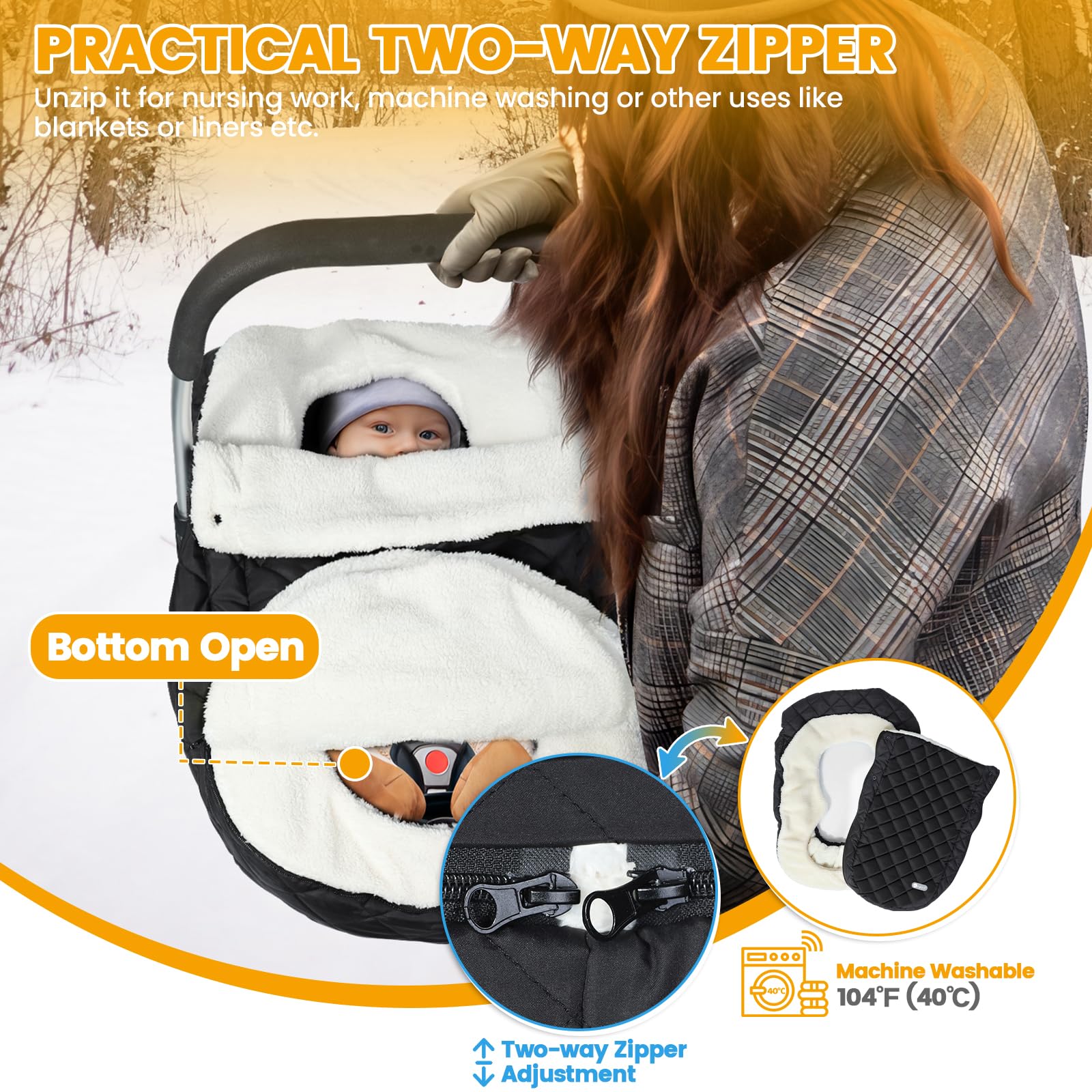 IvyWind elastic-edges-fit for quick, secure installation on most infant seats