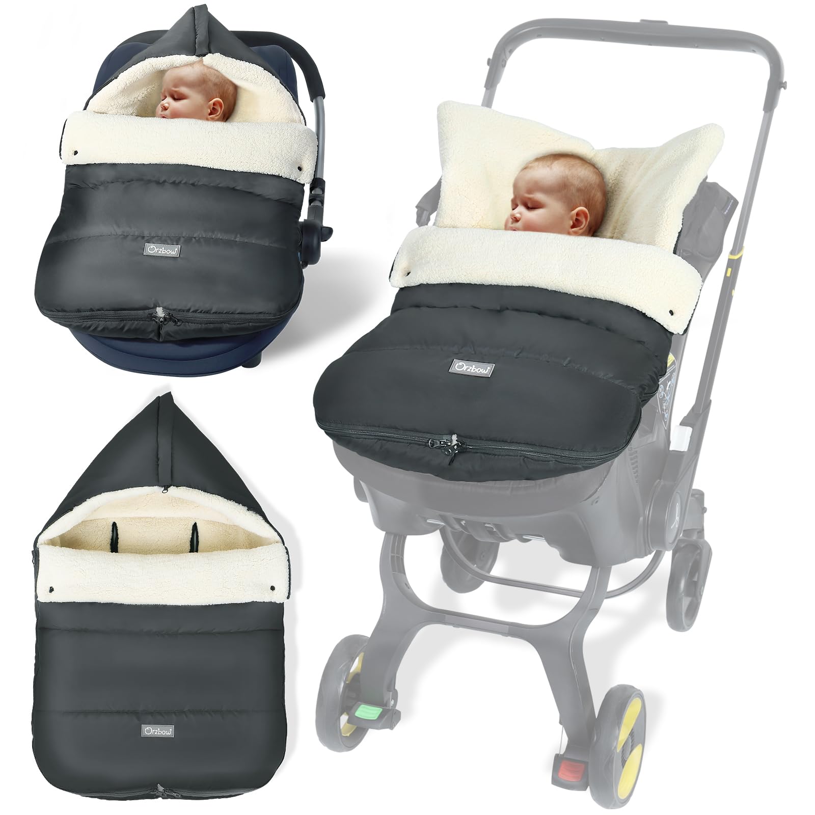 IvyWind winter car seat hood-closed keeps baby's head warm during cold outings