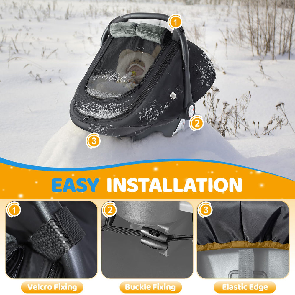 IvyWind winter car seat cover kick-proof buckle prevents gaps and slips.