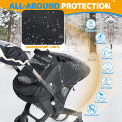 IvyWind winter car seat cover side view highlights cozy fit for cold outings.