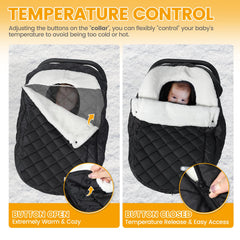 IvyWind winter car seat cover, waterproof fabric keeps baby dry in rain or snow