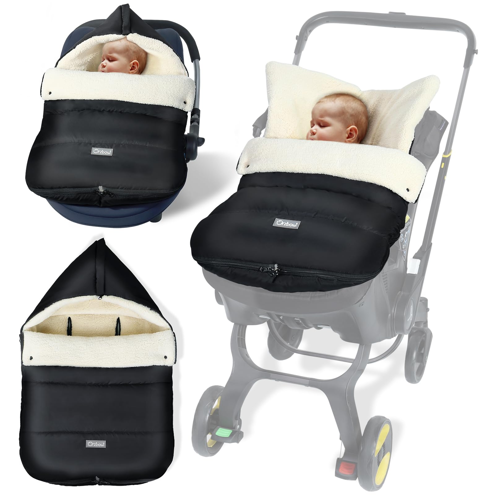 IvyWind winter car seat cover with hood design keeps baby warm during winter outings