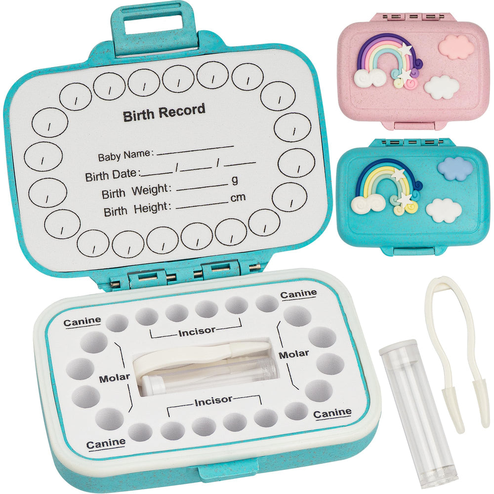 iweener Tooth Saver box straw blue closeup showing 20 organized slots.