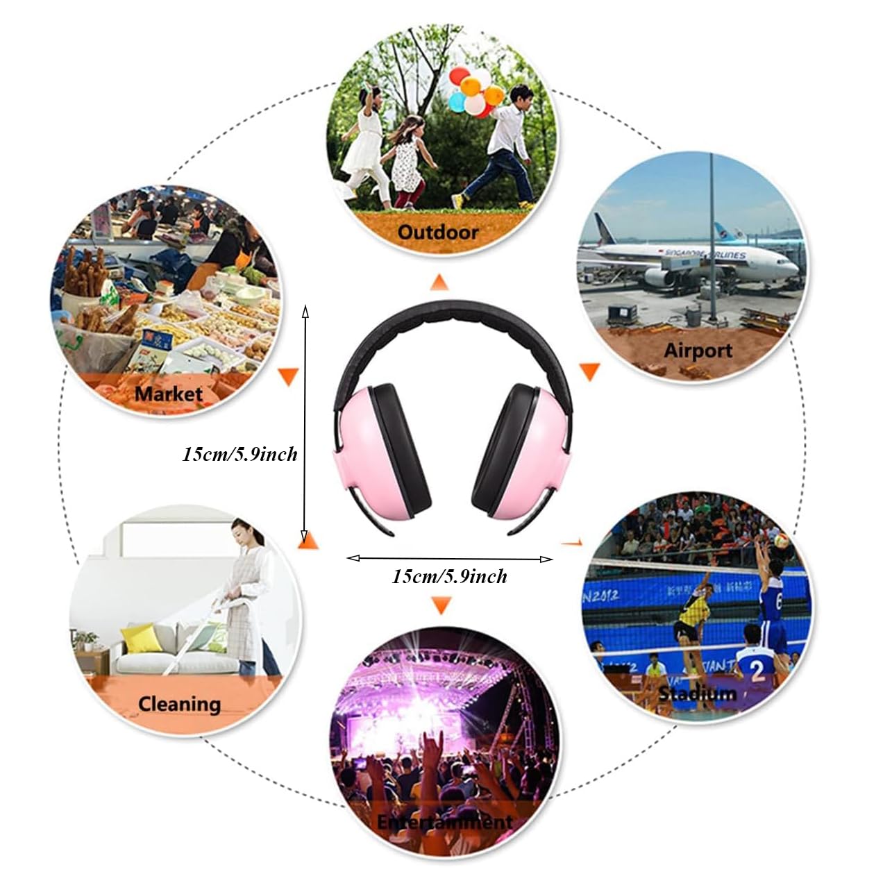 Iwinna baby headphones are suitable for travel, flights, parks, and concerts.