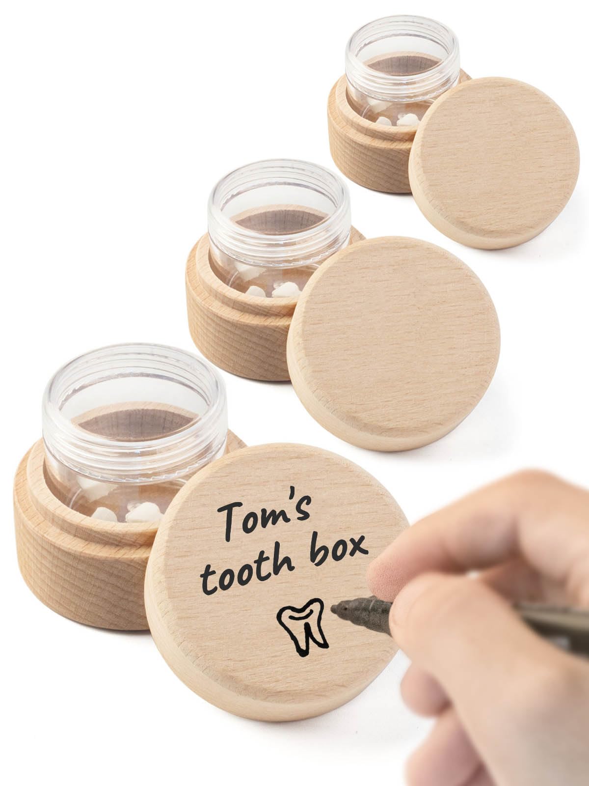 iwoohome blank tooth box closeup demonstrates a customizable keepsake ready for personalized decor.