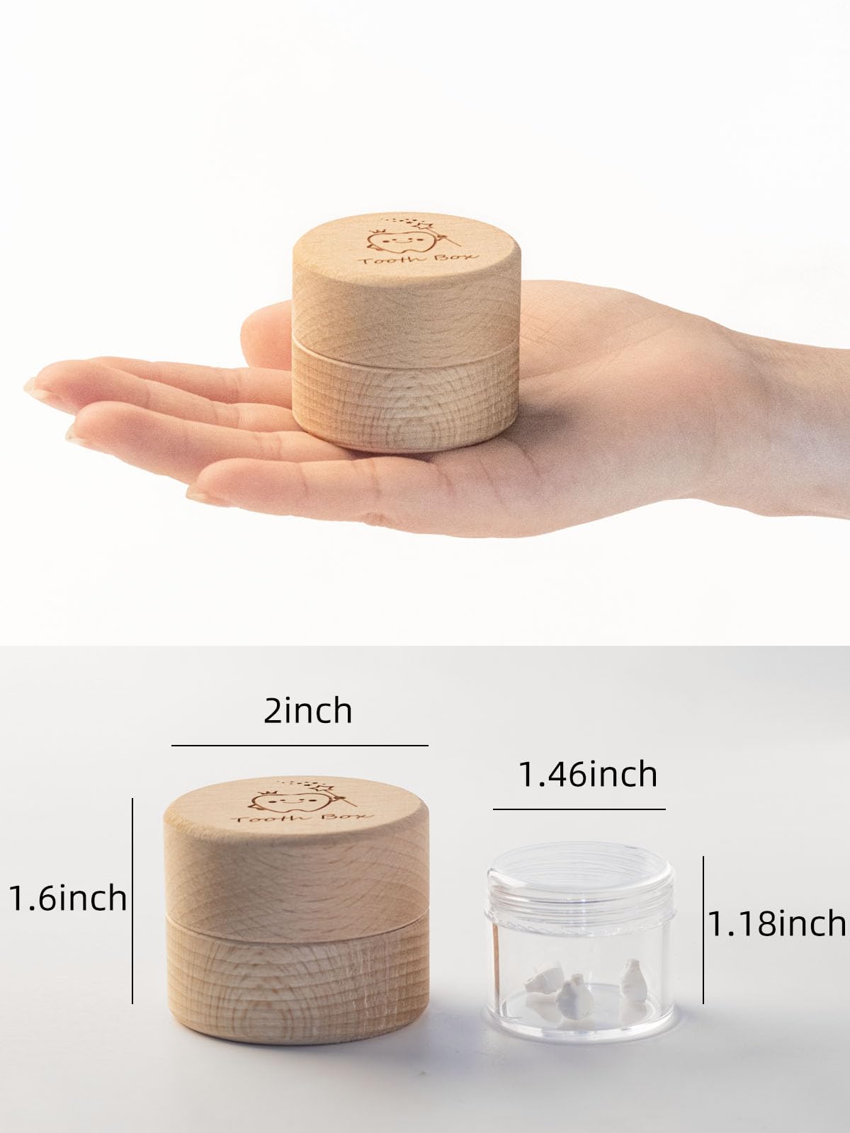 iwoohome tooth fairy box beech wood durable storage