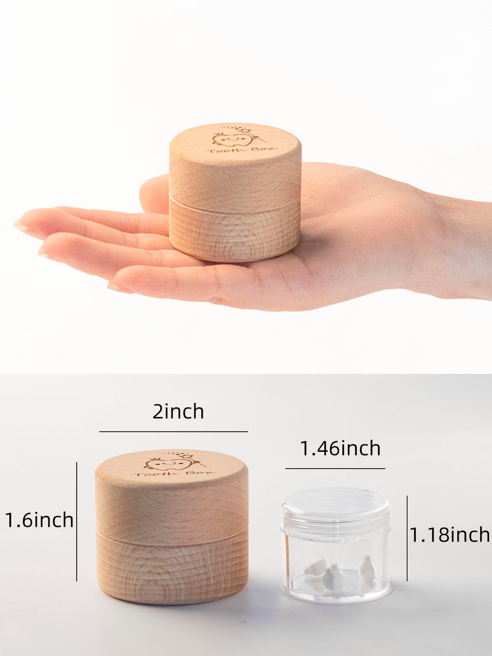 iwoohome tooth fairy box beech wood durable storage
