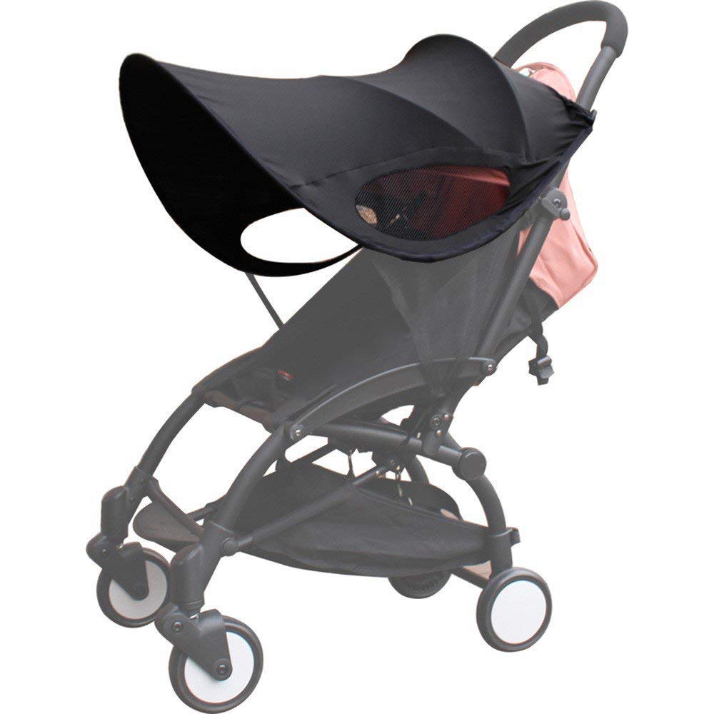 IYWISH baby stroller sun shade coverage shields from sun and rain during outdoor strolls.