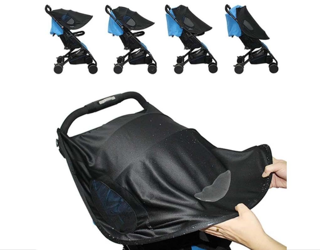 IYWISH canopy-fit sun shade adapts to arched stroller canopies for reliable coverage.