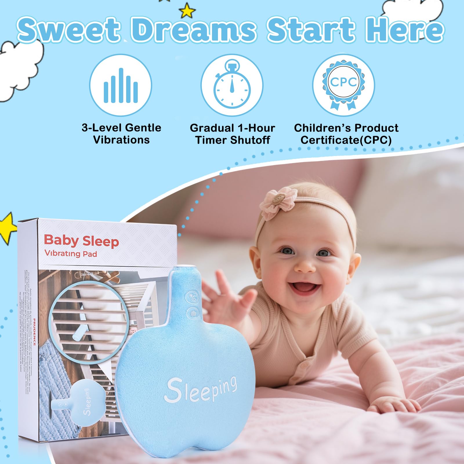 The iYeHo baby sleep soother demonstrates a 60-minute timer for bedtime use.