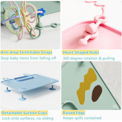IYYI silicone placemat converts to straps for fridge or bathtub storage.