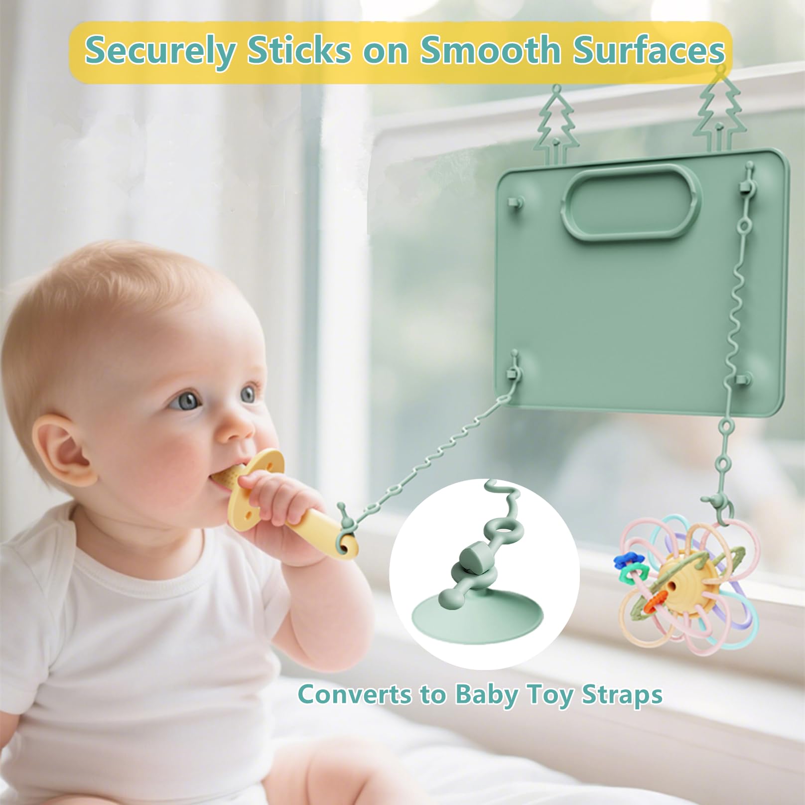IYYI non-slip placemat on glass table during toddler meals.