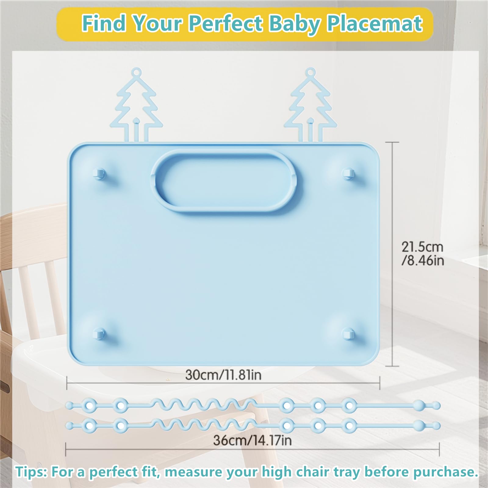 IYYI Baby Placemat fits most table tops for versatile meals.
