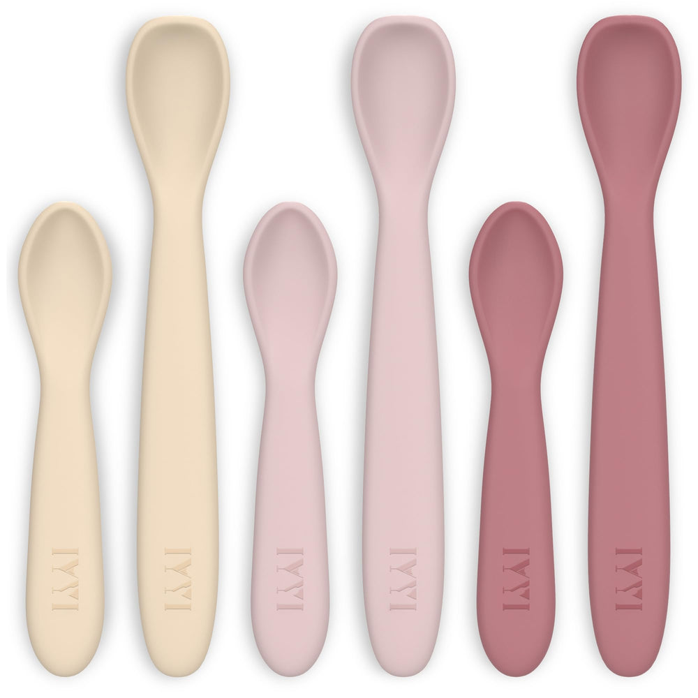 IYYI silicone baby spoon with soft tip for gentle feeding.