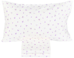J-pinno Butterfly Bowknot Purple bow on soft cotton bedding for kids
