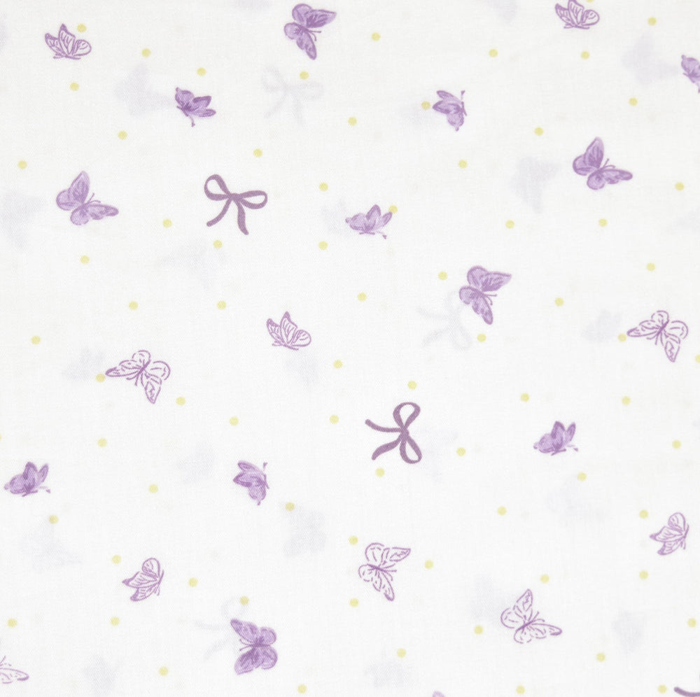 J-pinno Butterfly Bowknot Purple cartoon design bedding detail for cheerful mornings