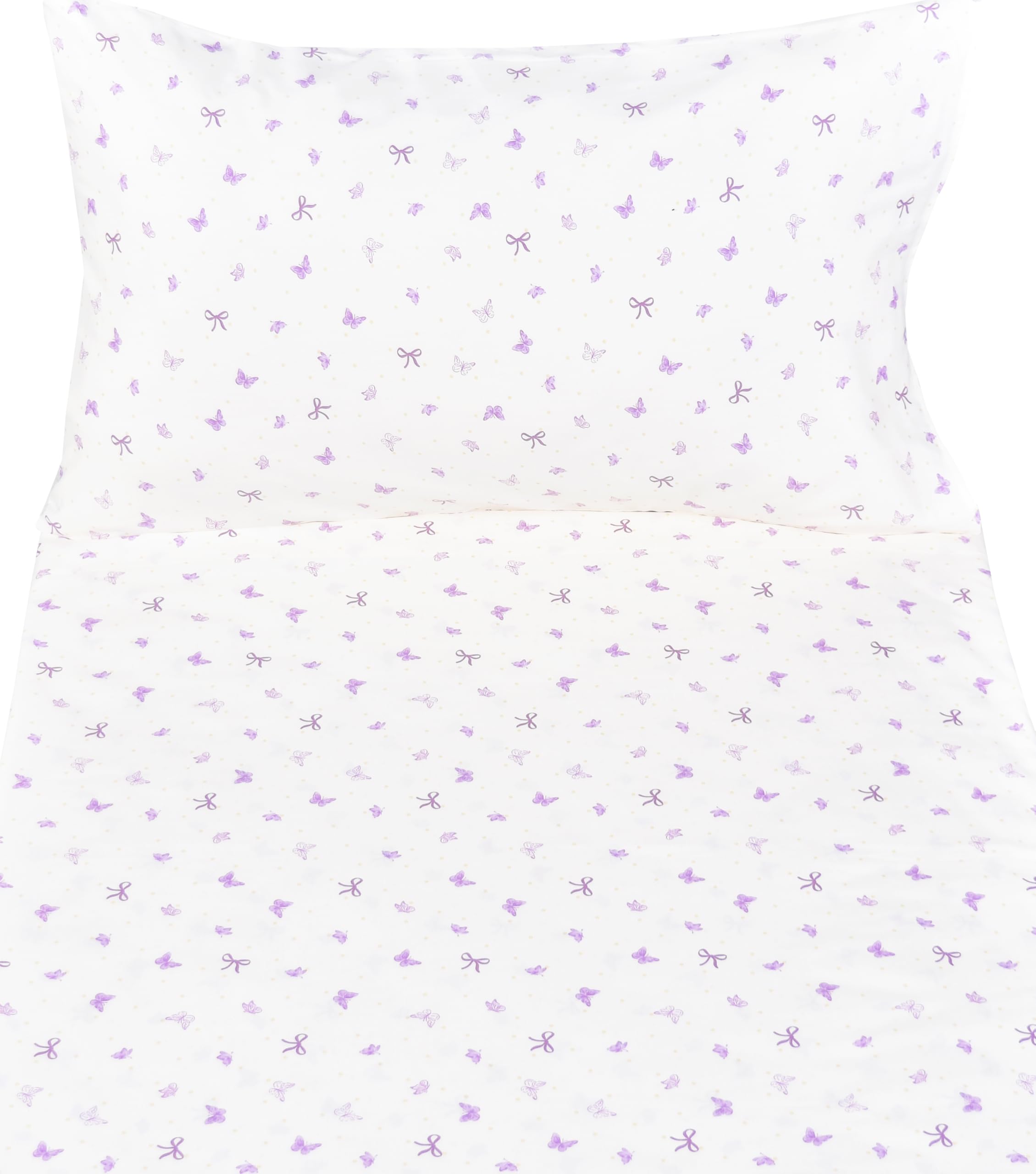 J-pinno Butterfly Bowknot Purple fitted sheet with snug pocket for secure fit