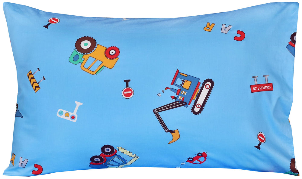 J-pinno Cars Vehicles Digger packaging shows a 3-piece handy bedding set.