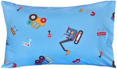 J-pinno Cars Vehicles Digger packaging shows a 3-piece handy bedding set.