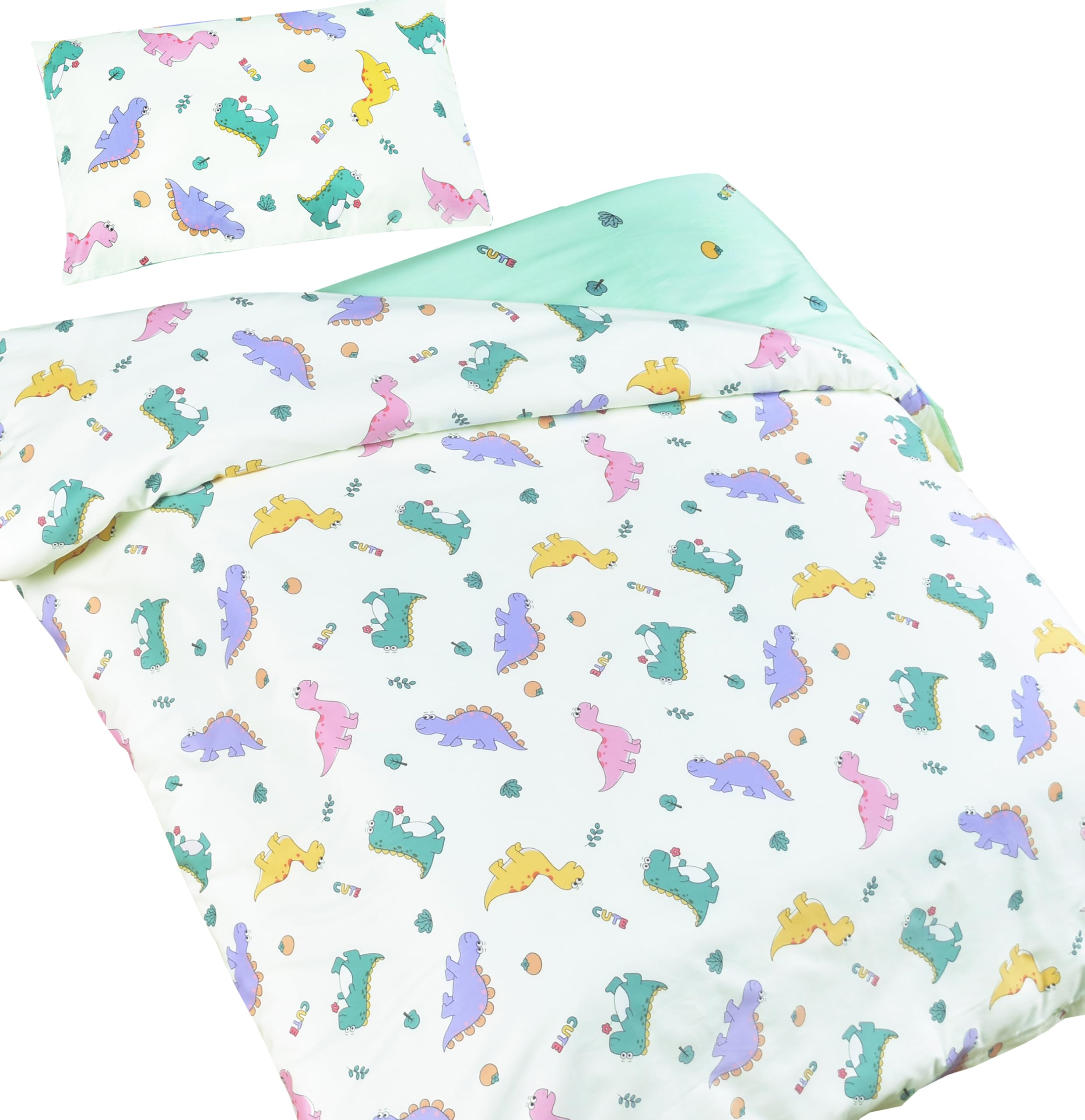 J-pinno Dinosaur Green duvet cover 47x59 fabric detail for soft, durable bedding