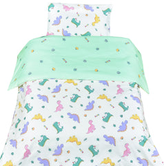 J-pinno Dinosaur Green pillowcase with envelope closure