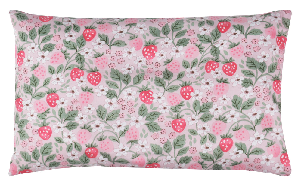 J-pinno strawberry cartoon closeup highlights soft combed cotton texture