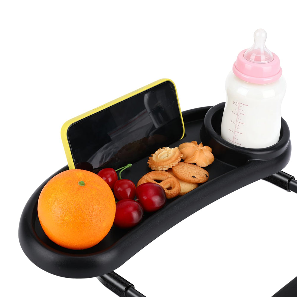 Jaarssho universal stroller snack tray clip assembly demonstrates quick-fit design for secure attachment.