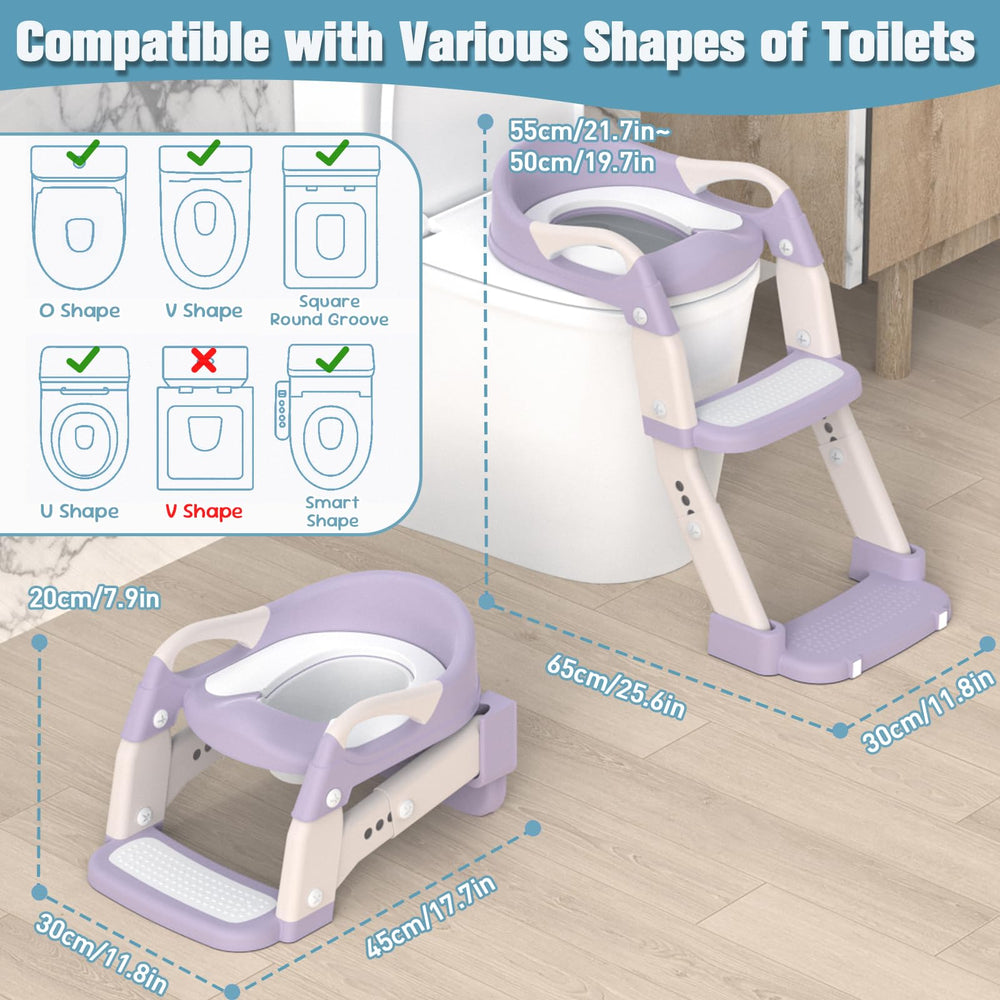 Jabaka Circle potty seat compact storage fits small bathrooms.