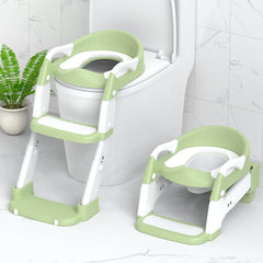 Jabaka Circle potty seat front view in green, showcasing 3-in-1 versatility for toddlers.