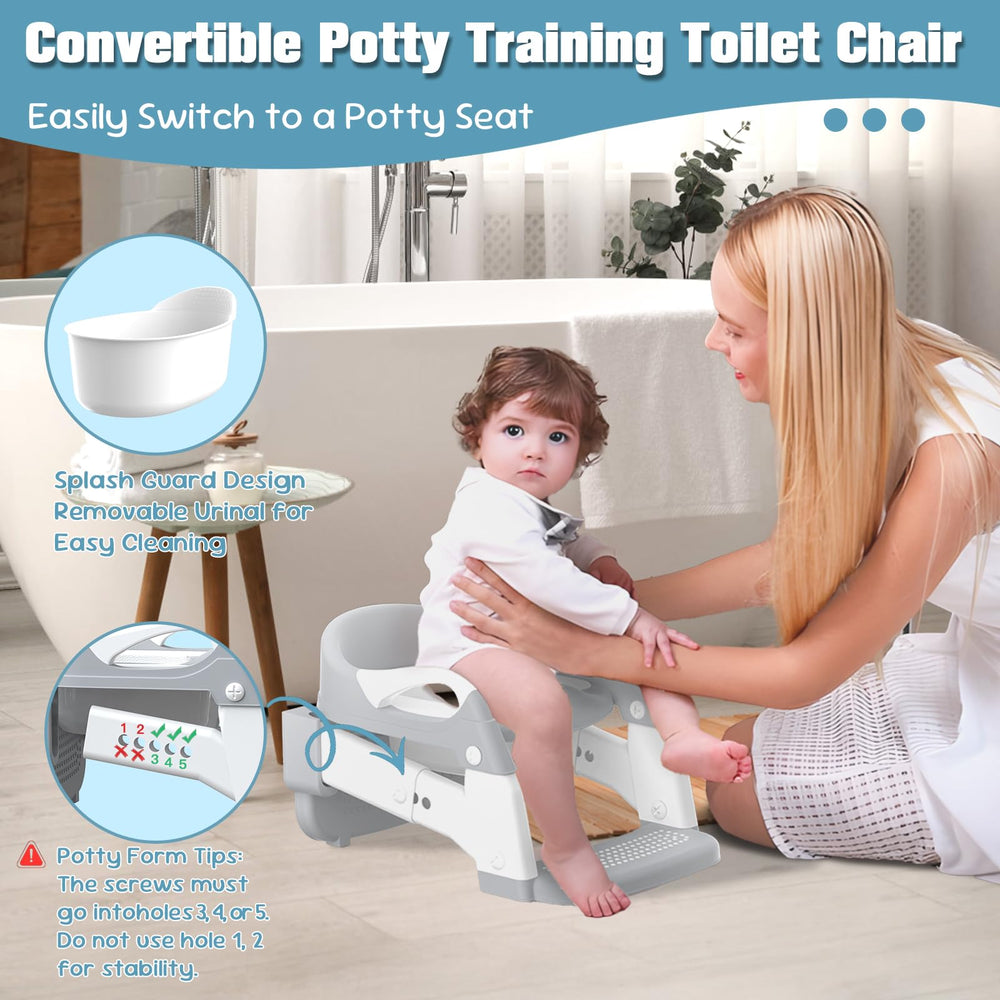 Jabaka Circle Potty Seat non-slip base and wide pedals for stability.