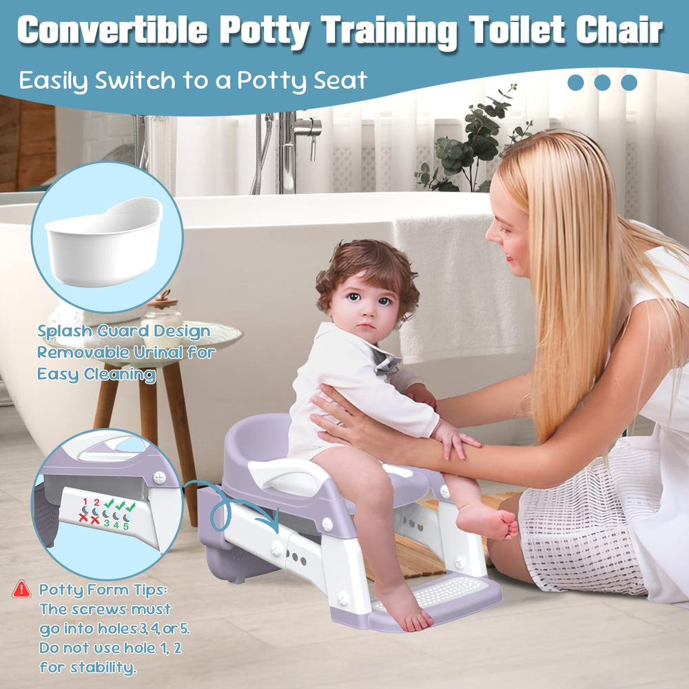 Jabaka Circle potty seat safety rails support growing toddlers during training.