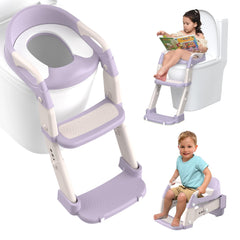 Jabaka Circle potty seat step-stool shows sturdy grip for confident climbing.