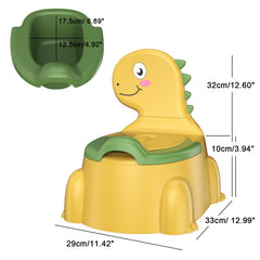 Jabaka Circle Potty yellow dinosaur design engages kids during training sessions.