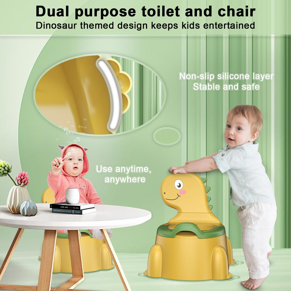 Jabaka Circle Potty yellow non-slip legs keep little sitters steady.