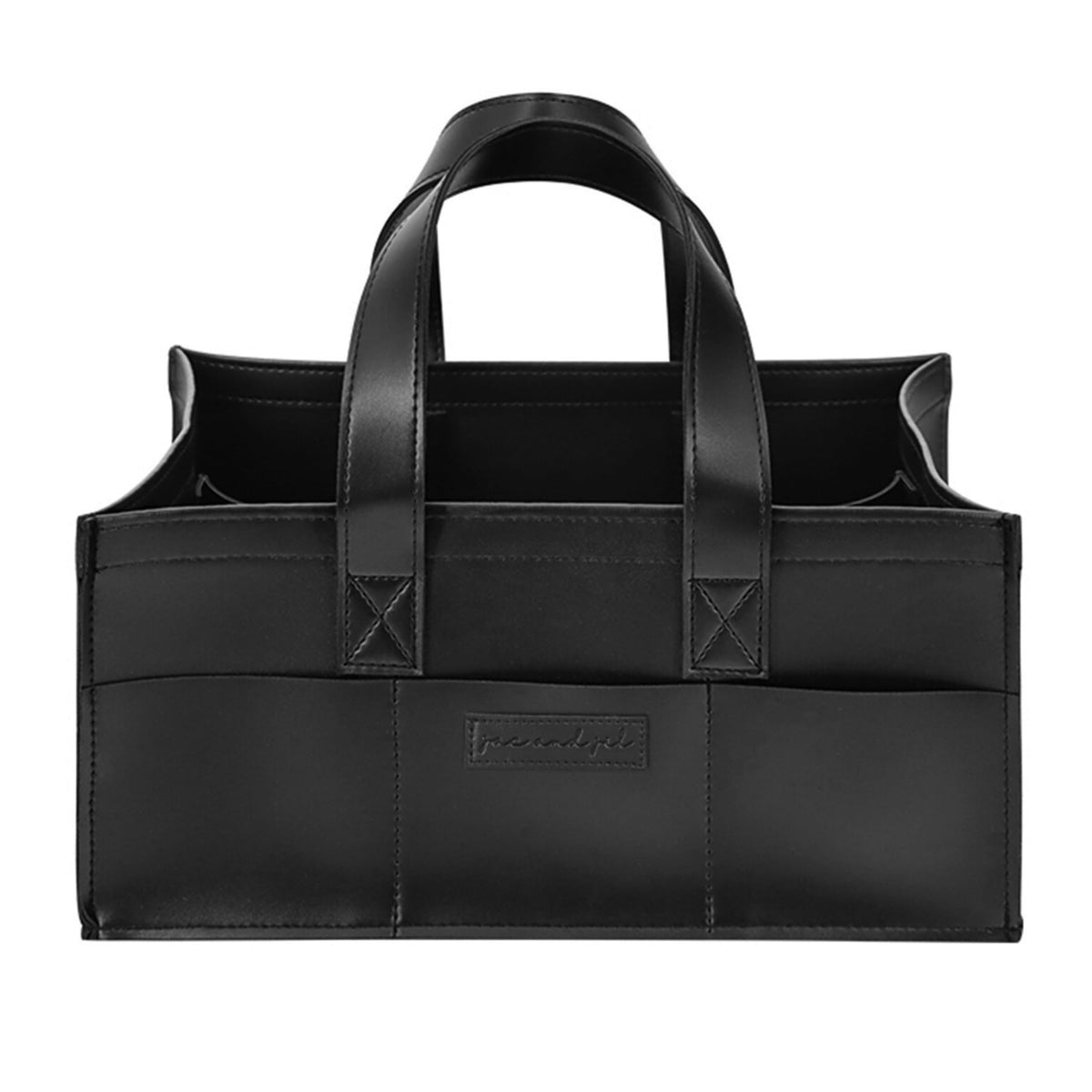 Jac and Jil liquorice-black diaper caddy with open dividers for organized newborn essentials