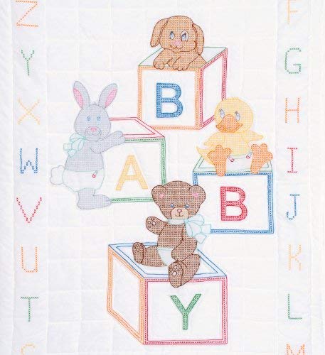 Jack Dempsey Needle Art Baby Blocks Crib Quilt Top in-package packaging