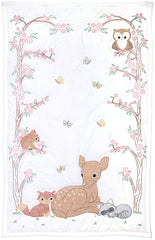 Jack Dempsey Needle Art crib quilt top with Deer and Friends stitching for nursery decor