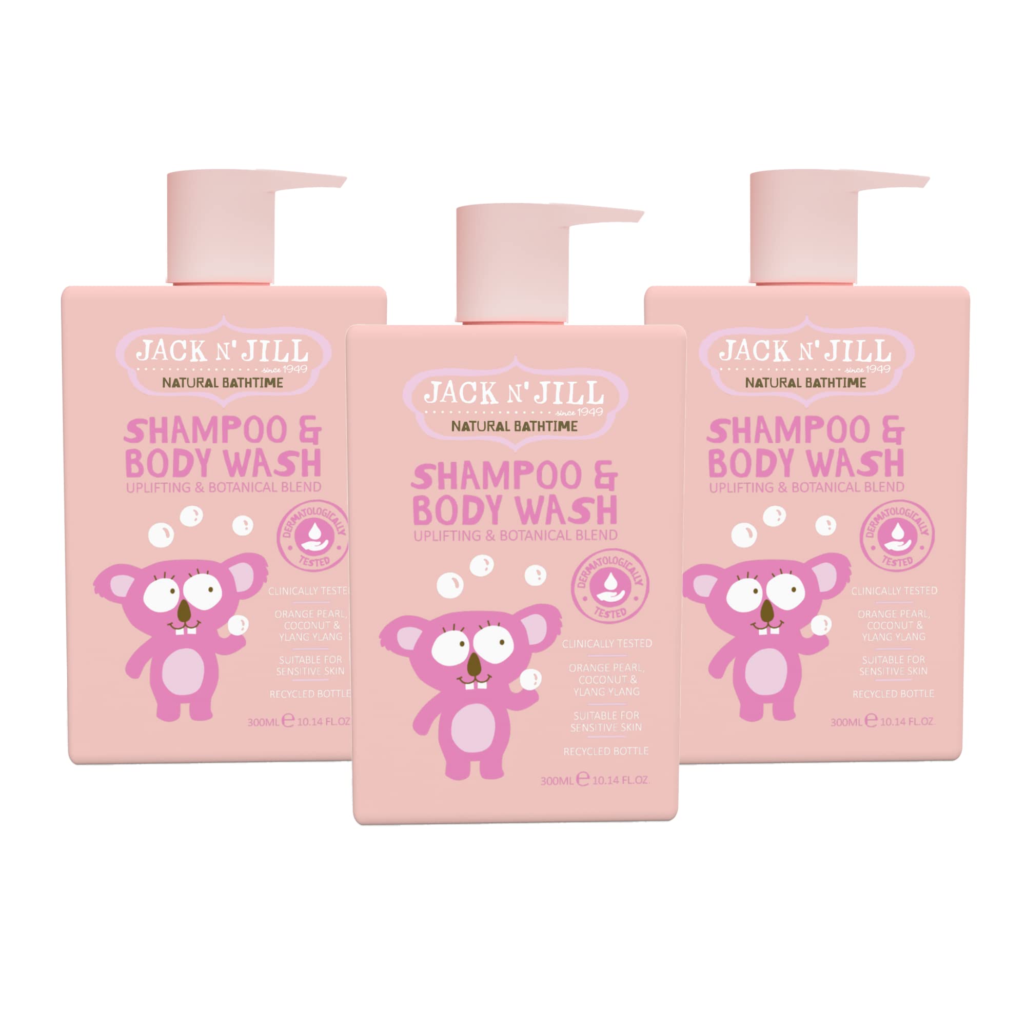 Jack N' Jill natural bathtime kids shampoo bottle front for gentle cleansing during bath time