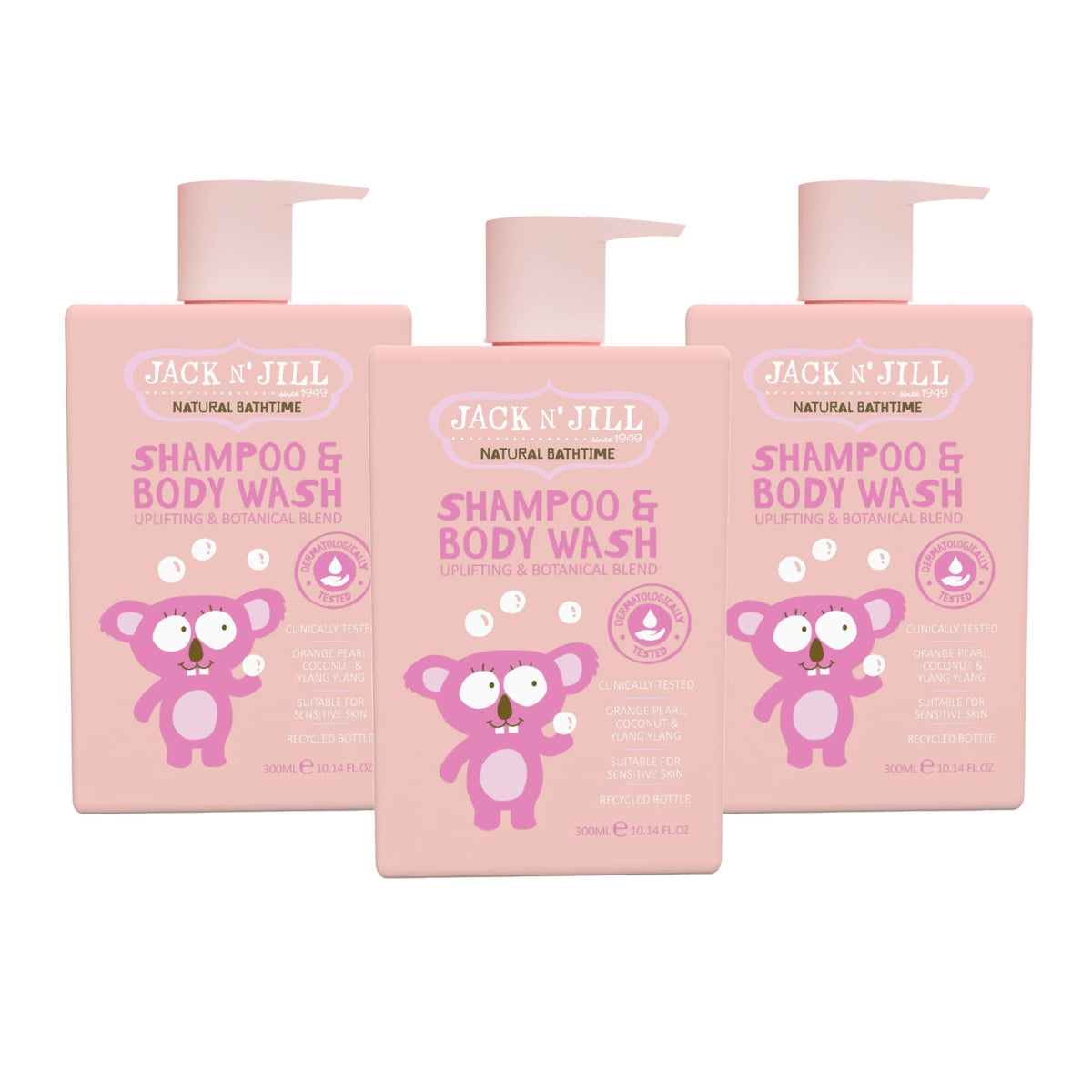 Jack N' Jill natural bathtime kids shampoo bottle front for gentle cleansing during bath time