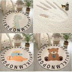 Jackcsale round rug non-slip backing detail for safe playtime.
