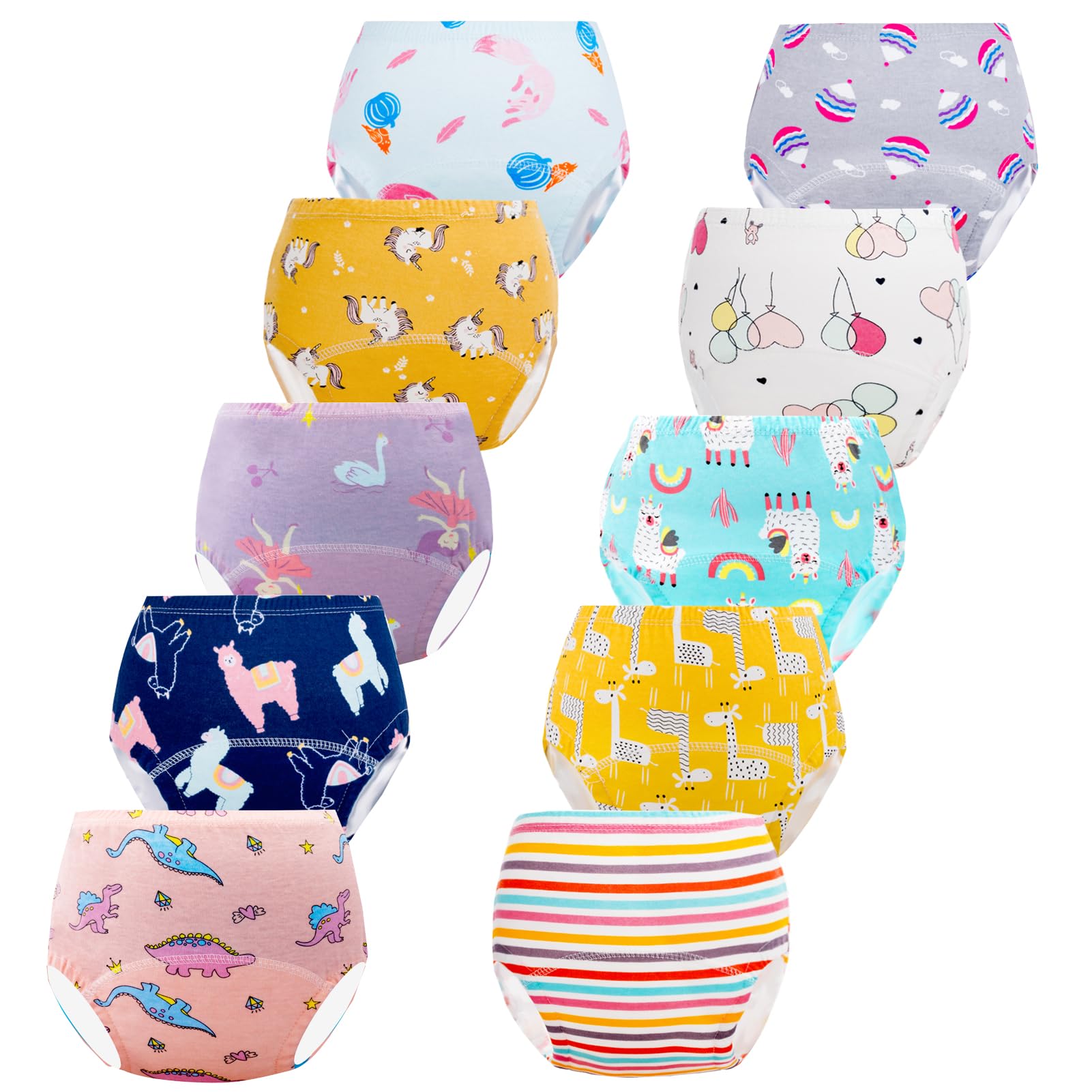 JackLoveBriefs potty training underwear girls front view pack highlights bright multi-colors for easy learning