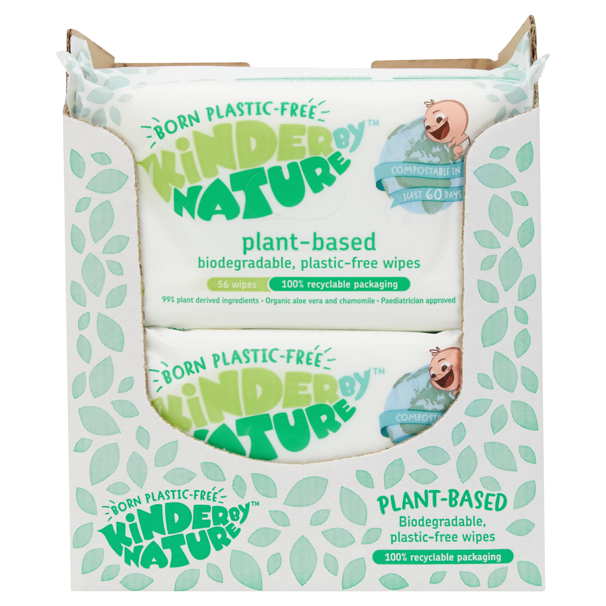 Jackson Reece Kinder by Nature wipes pack shot highlighting plastic-free, eco-friendly baby care.