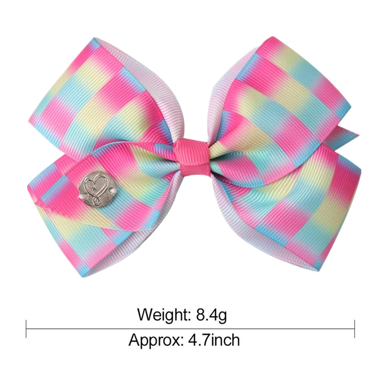 Jadalife 5in large hair bows detail shows premium grosgrain texture and shine.