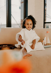 Jade&Kai hooded towel inner muslin lining emphasizes skin softness