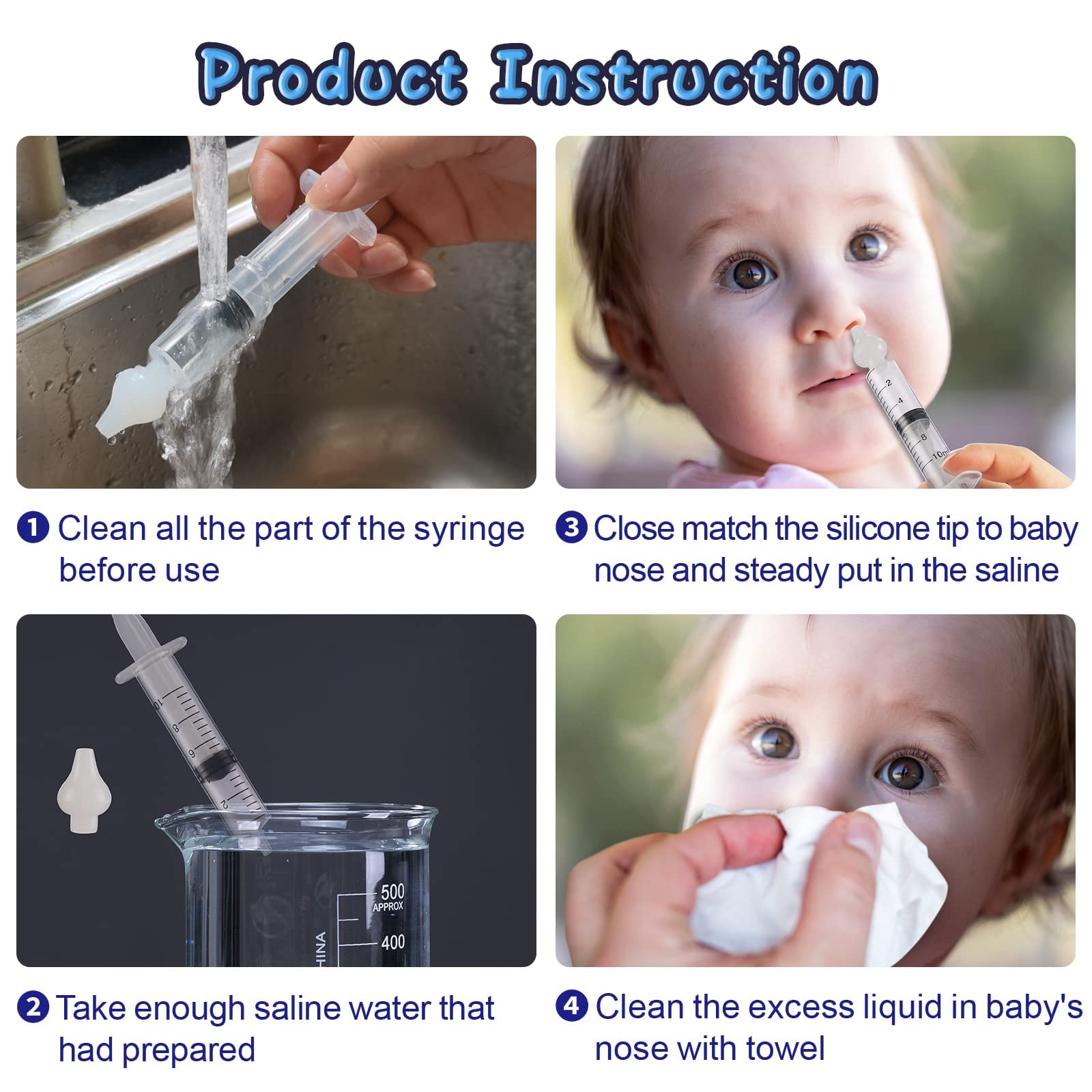 JADE KIT nasal syringe with scale measurement for controlled flow